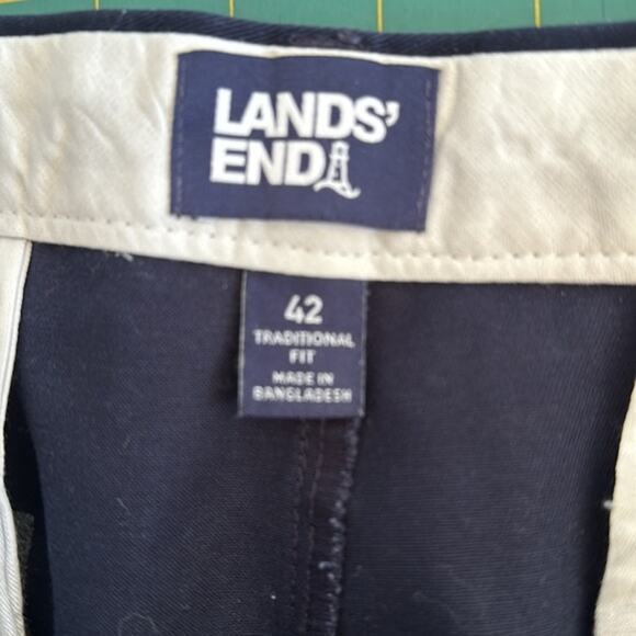 Lands End Men's sz 42 Navy Blue Straight Leg Traditional Fit Zip Front - Picture 3 of 6